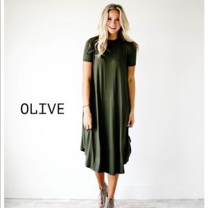 ROOLEE swing dress- olive green. M.